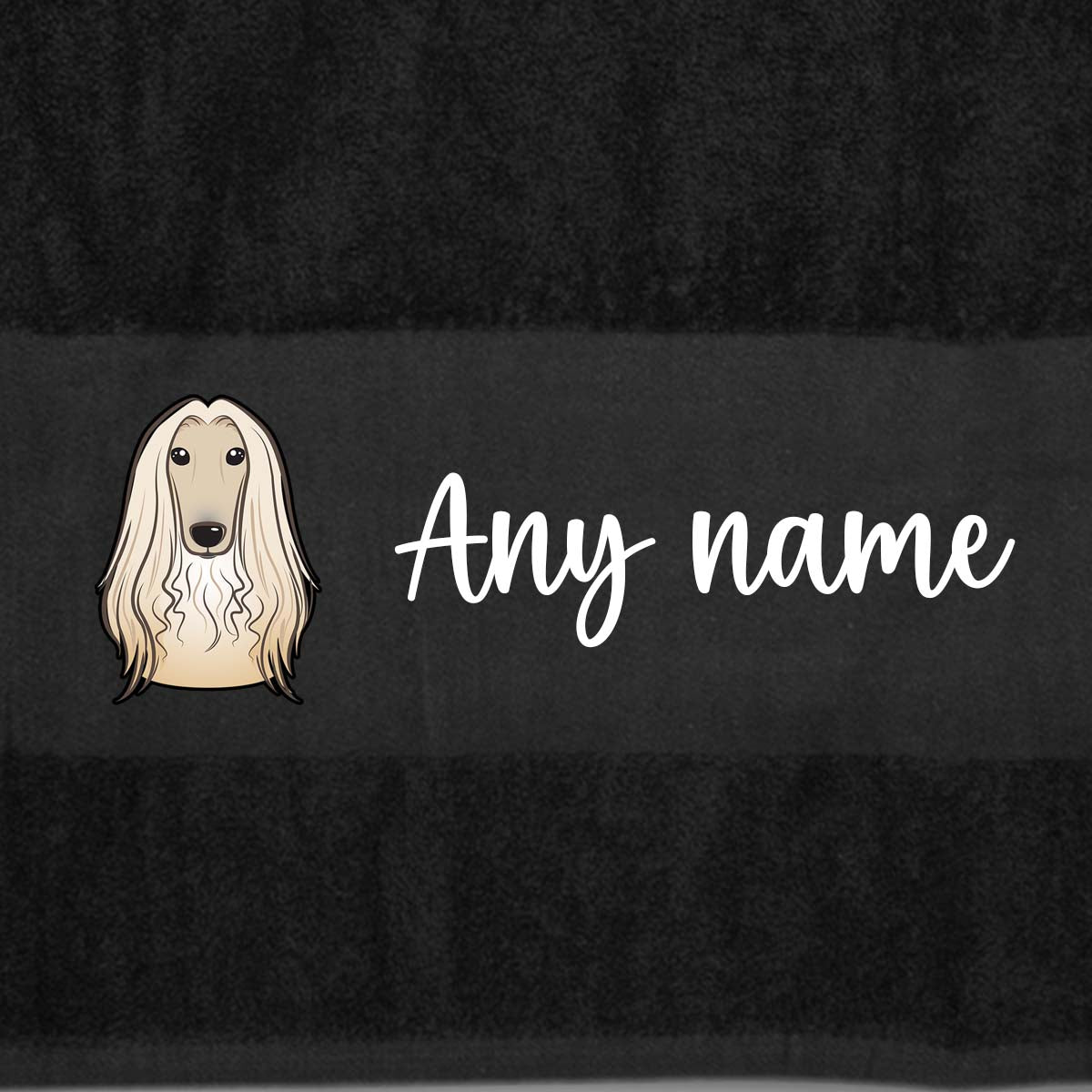 BLACK Any Pet Name And A Choice Of Dog Breed - Bath Towel