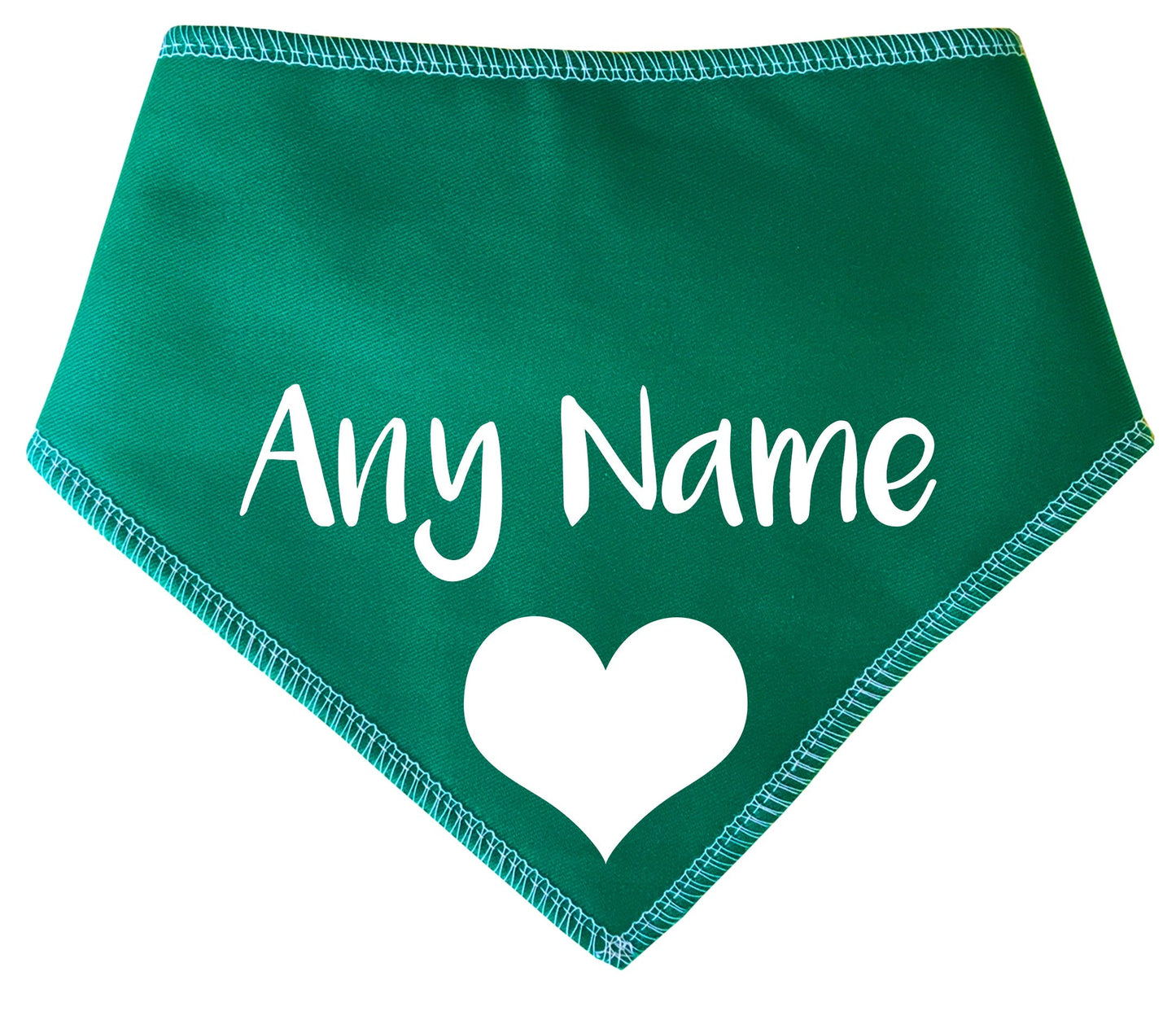 Green Heart Any Wording Or Name Dog Bandana