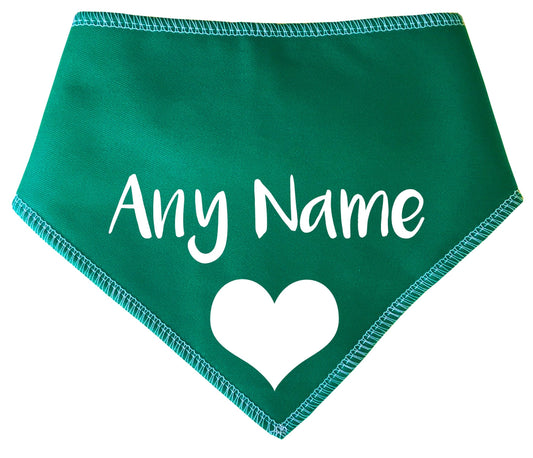 Green Heart Any Wording Or Name Dog Bandana