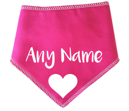 Pink Heart Any Wording Or Name Dog Bandana