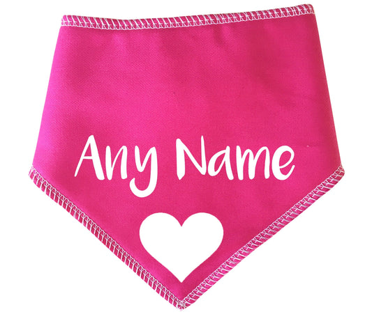 Pink Heart Any Wording Or Name Dog Bandana