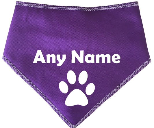 PURPLE Paw Any Wording Or Name Dog Bandana