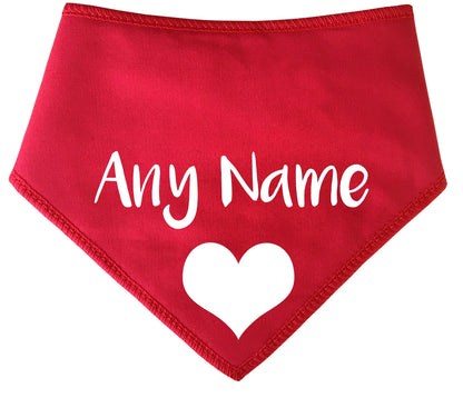 Red Heart Any Wording Or Name Dog Bandana