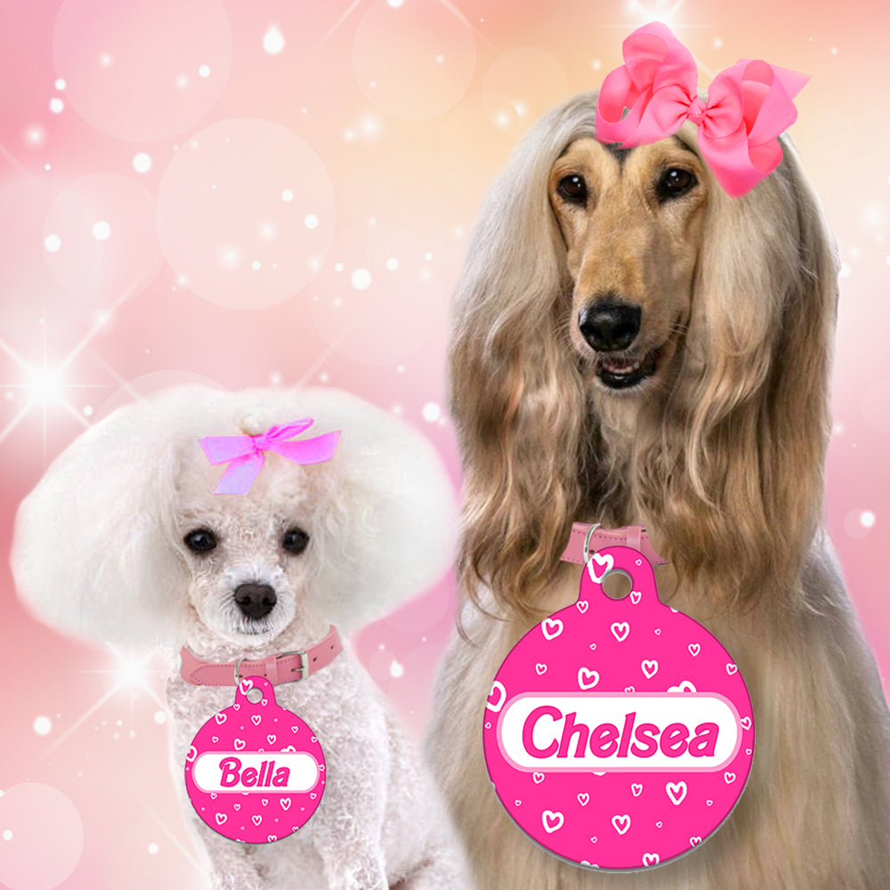 Barbie Hearts Pink- Pet ID Tag