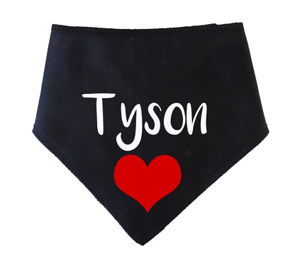 Black Heart Any Wording Or Name Dog Bandana