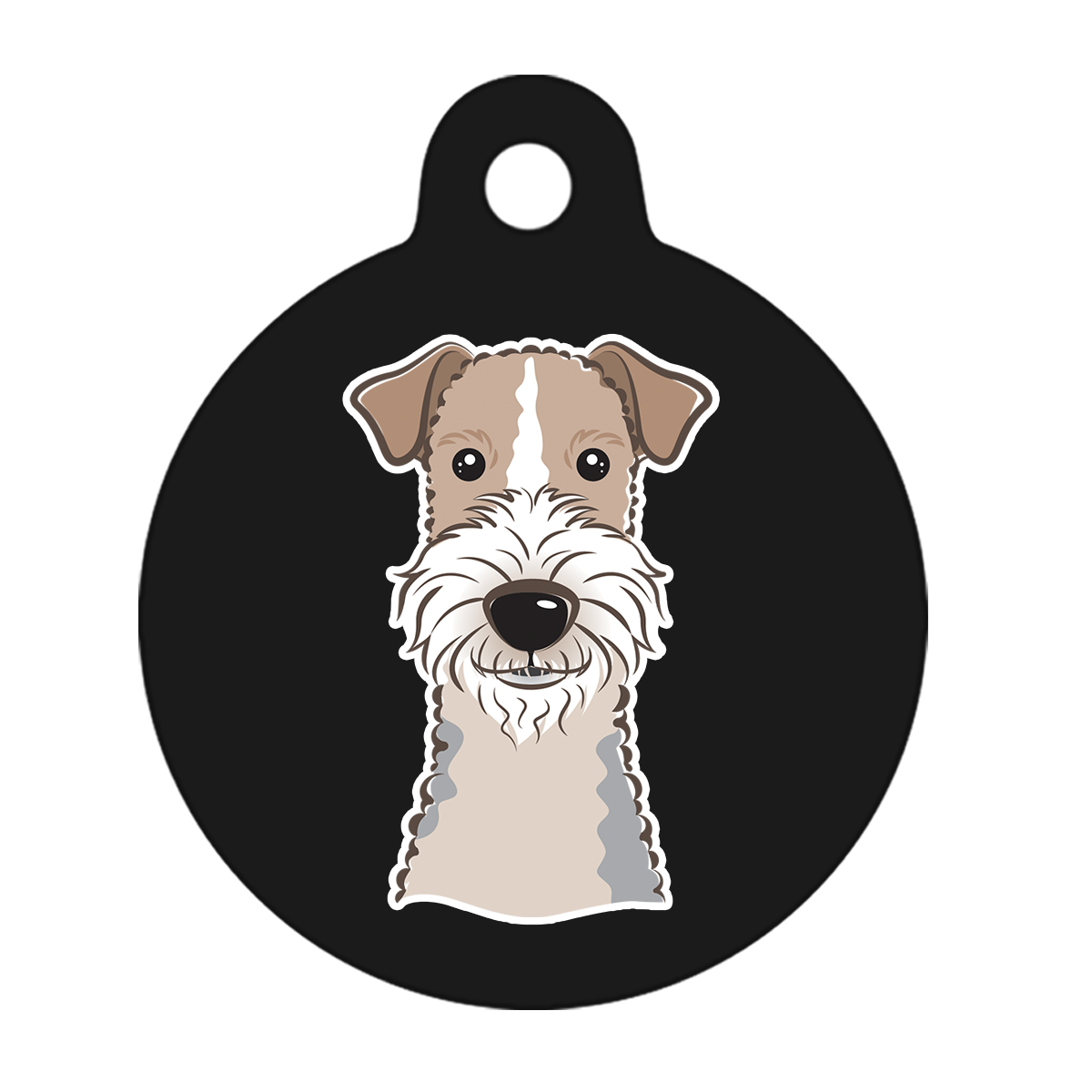 19mm Diameter Tiny Size - Wire Fox Terrier Dog
