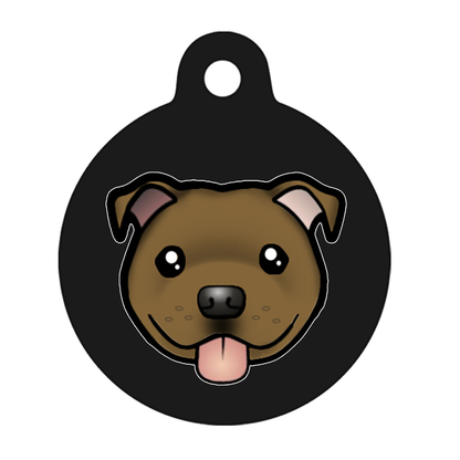 25mm Diameter Small Size - Staffie Cartoon Dog