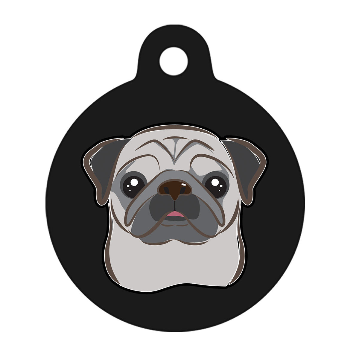 19mm Diameter Tiny Size - Pug Dog