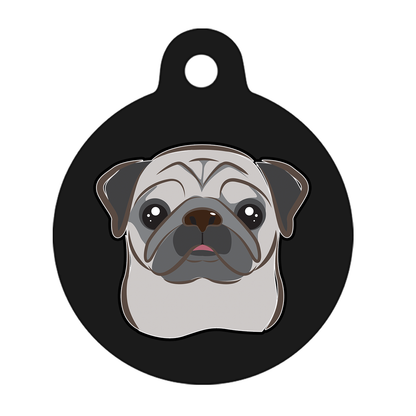19mm Diameter Tiny Size - Pug Dog
