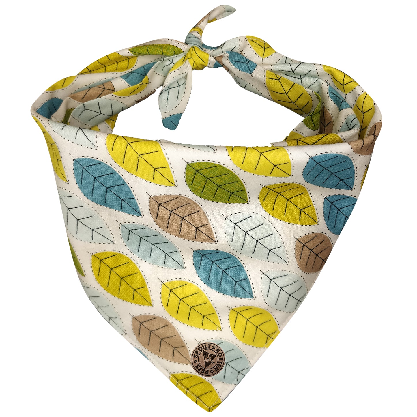 The Cotswold - Leaves Spring Tied Dog Bandana