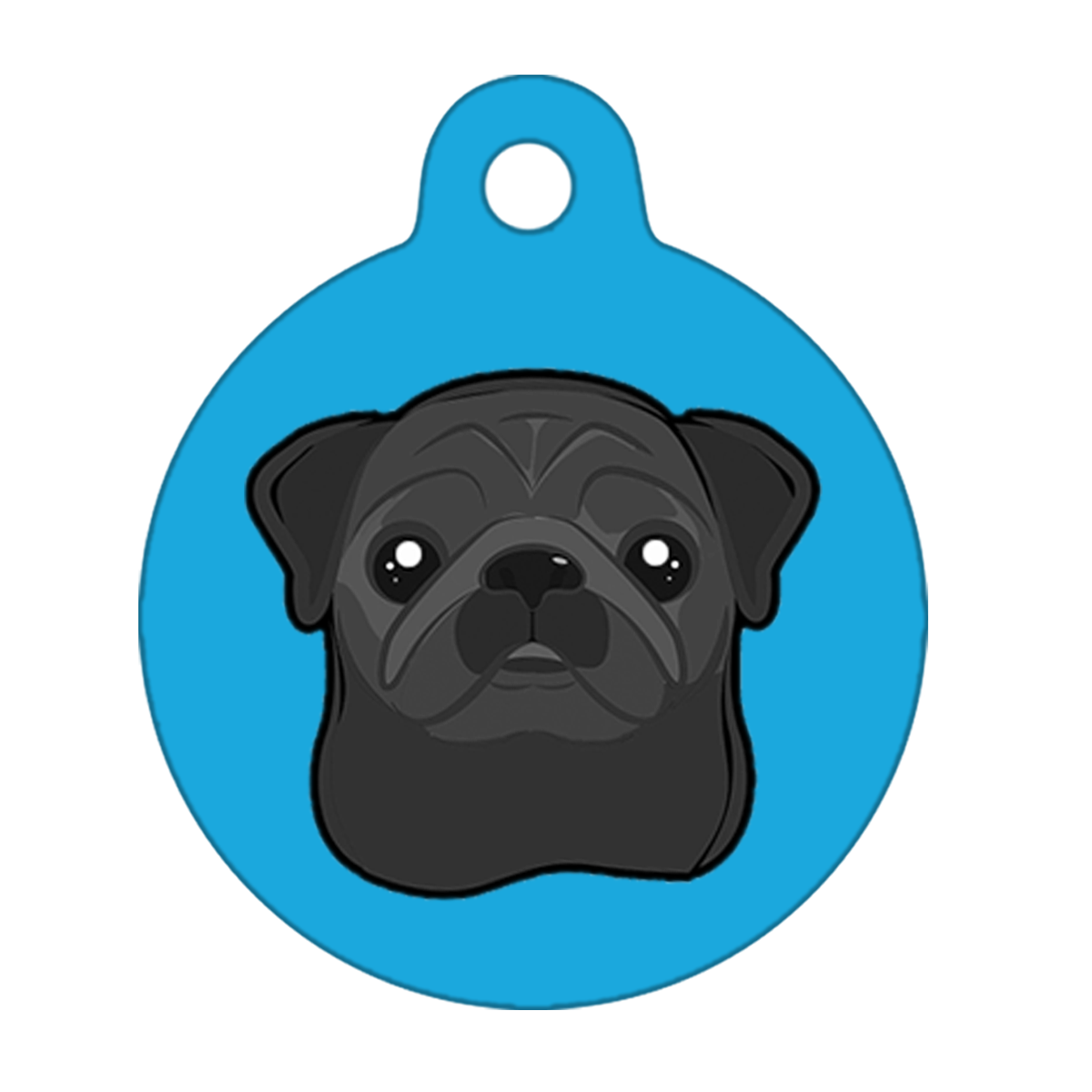 19mm Diameter Tiny Size - Pug Dog