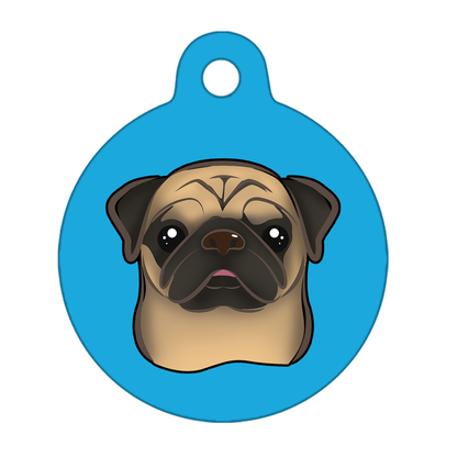 19mm Diameter Tiny Size - Pug Dog