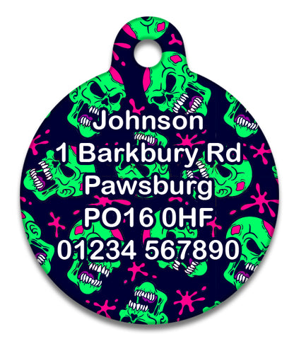 Zombie Skulls - Pet ID Tag
