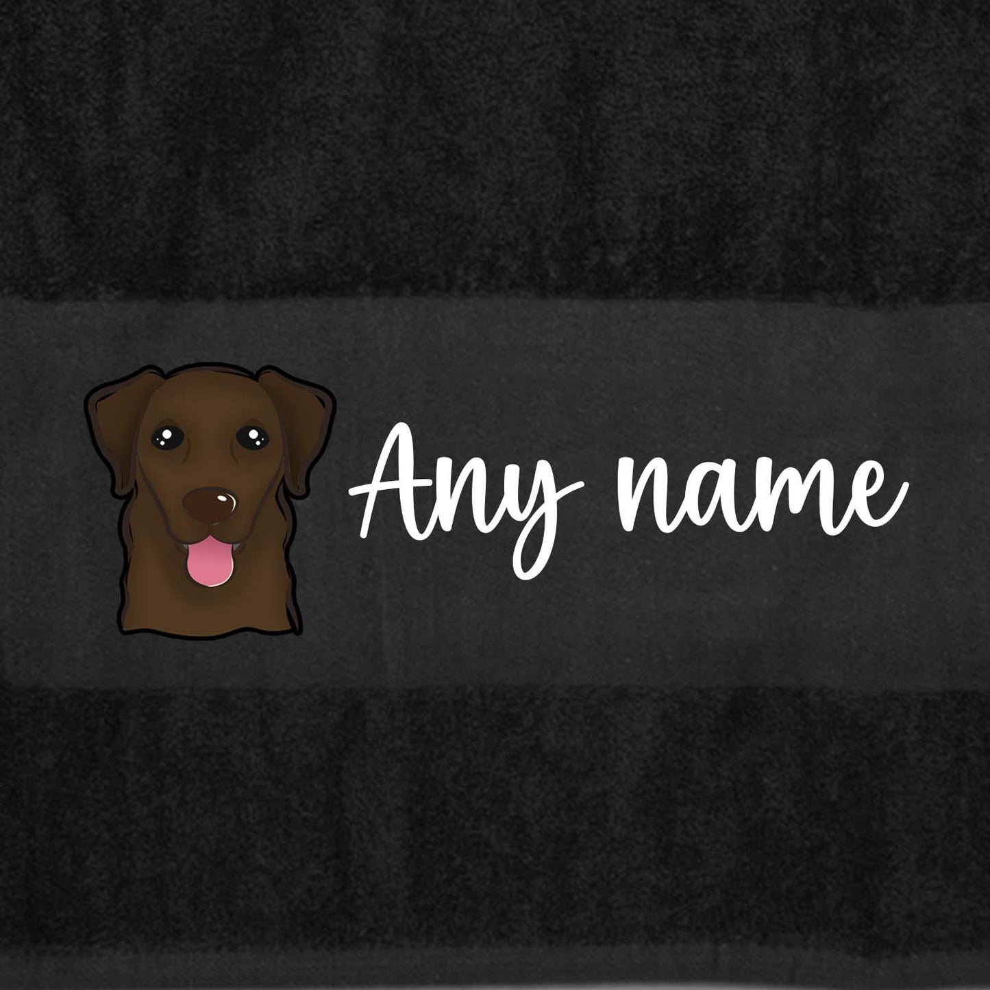 BLACK Any Pet Name And A Choice Of Dog Breed - Bath Towel