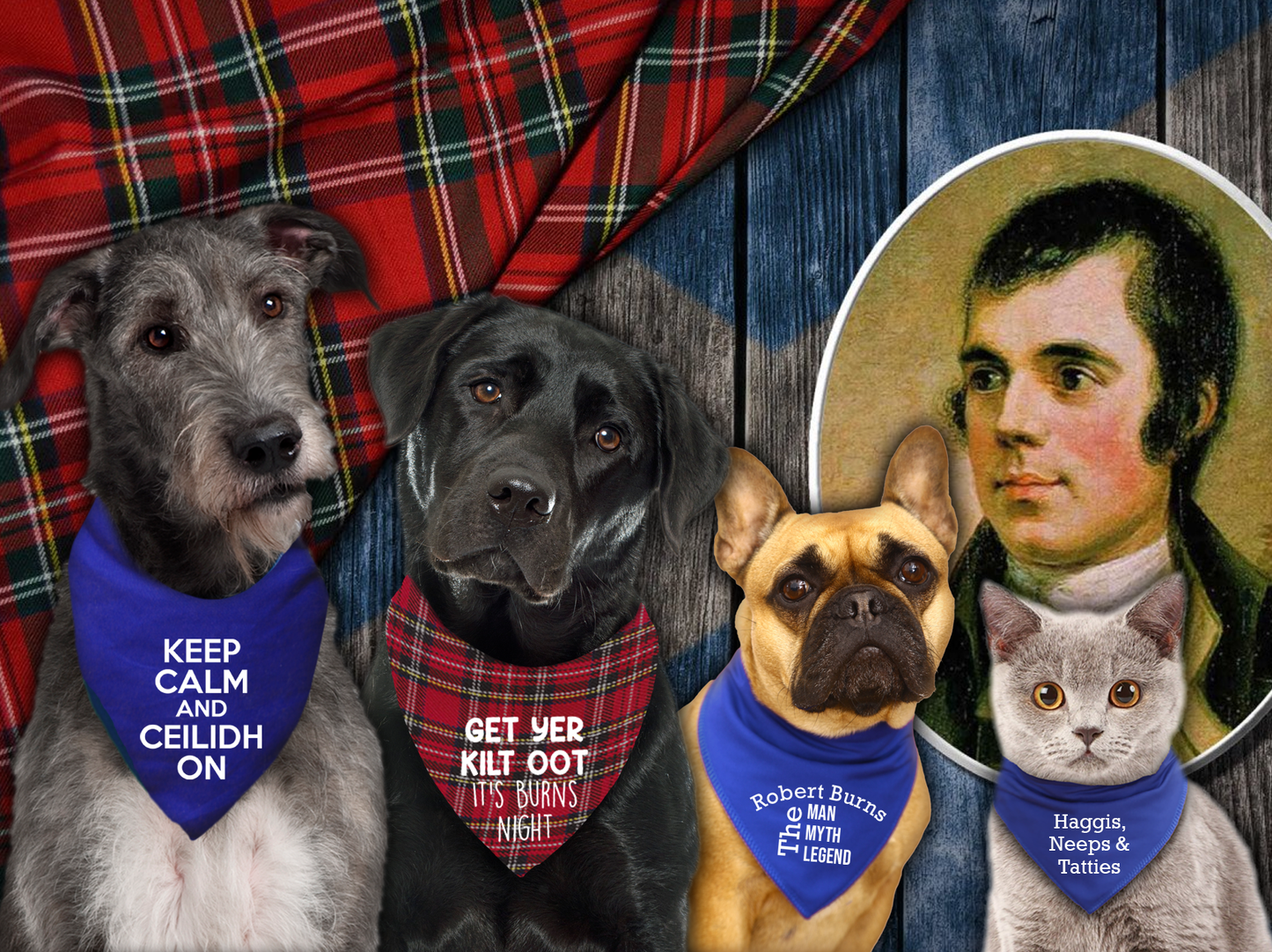 Robert Burns The Legend Dog Bandana