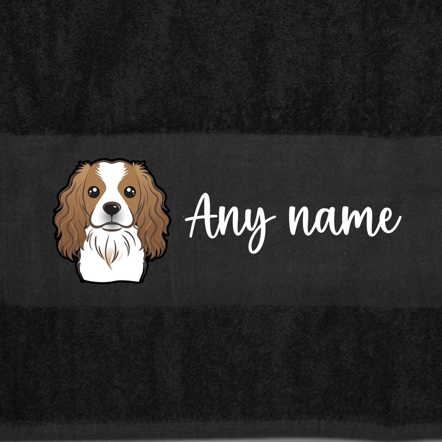 BLACK Any Pet Name And A Choice Of Dog Breed - Bath Towel