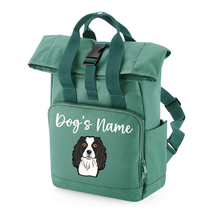 Travel Rucksack 9 Litres Sage Green Any Breed Backpack With Custom Personalised Dog Name