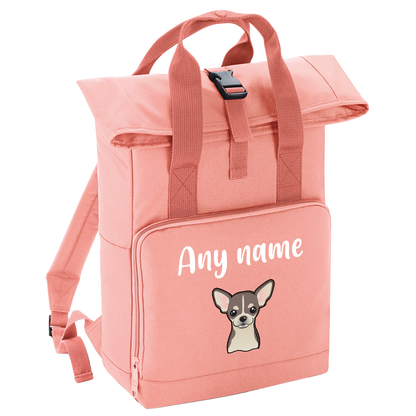 Overnighter Rucksack 14 Litres Peach Coral Any Breed Backpack With Custom Personalised Dog Name