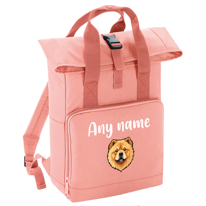 Overnighter Rucksack 14 Litres Peach Coral Any Breed Backpack With Custom Personalised Dog Name