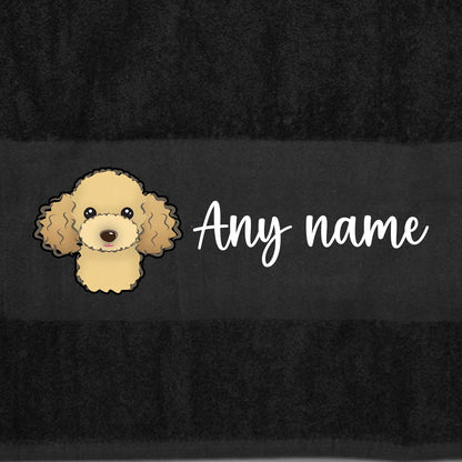 BLACK Any Pet Name And A Choice Of Dog Breed - Bath Towel
