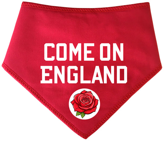 Come On England Red Rose Badge Dog Bandana