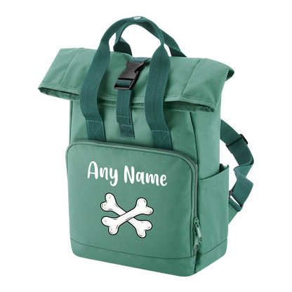 Travel Rucksack 9 Litres Sage Green Any Breed Backpack With Custom Personalised Dog Name