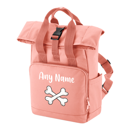 Travel Rucksack 9 Litres Peach Coral Any Breed Backpack With Custom Personalised Dog Name