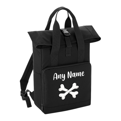 Overnighter Rucksack 14 Litres Black Any Breed Backpack With Custom Personalised Dog Name