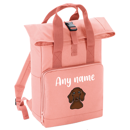 Overnighter Rucksack 14 Litres Peach Coral Any Breed Backpack With Custom Personalised Dog Name