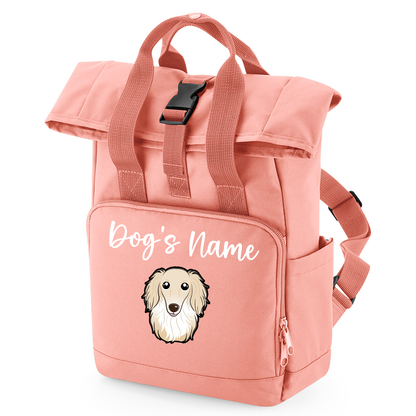 Travel Rucksack 9 Litres Peach Coral Any Breed Backpack With Custom Personalised Dog Name