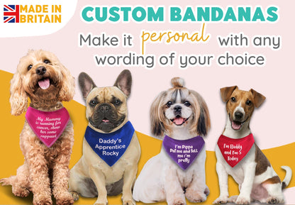 BLACK Any Wording Dog Bandana With Font Choices