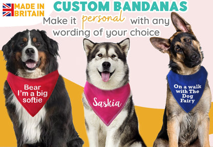 Hi Viz Yellow Any Wording Dog Bandana With Font Choices