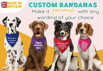 BLACK Any Wording Dog Bandana With Font Choices