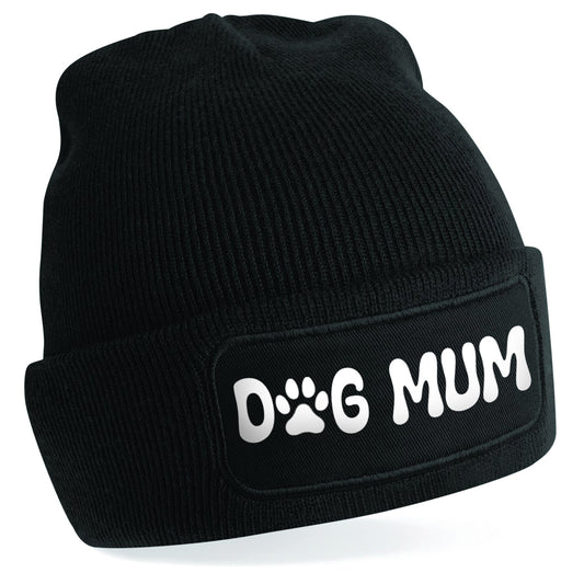 'Dog Mum' Black Beanie