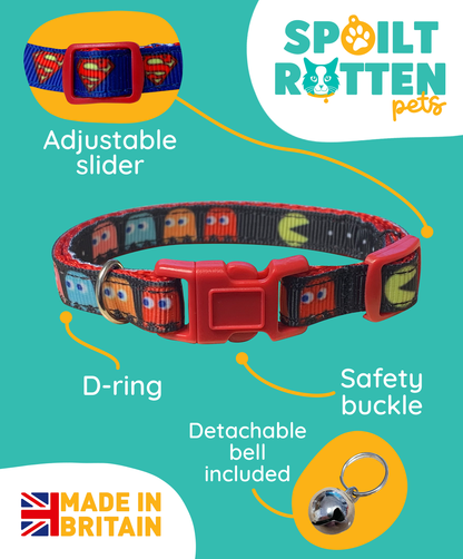 Retro Gamer Pac Man Cat Collar