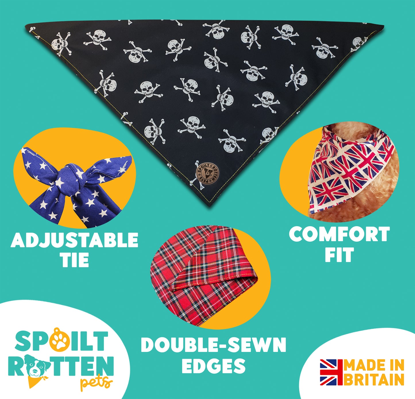 The Penzance - Skull & Crossbones Dog Bandana