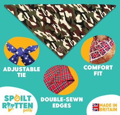 The Colchester - Camo Green Tied Dog Bandana