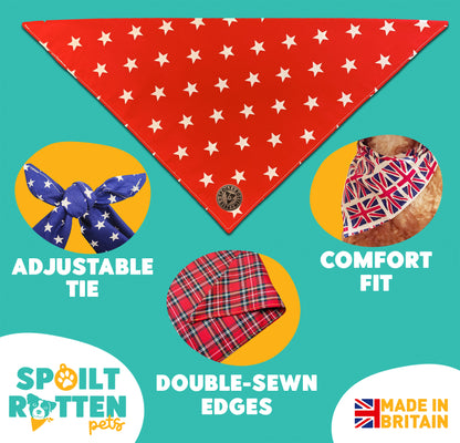 The Liverpool - Large Star on Red Tied Dog Bandana