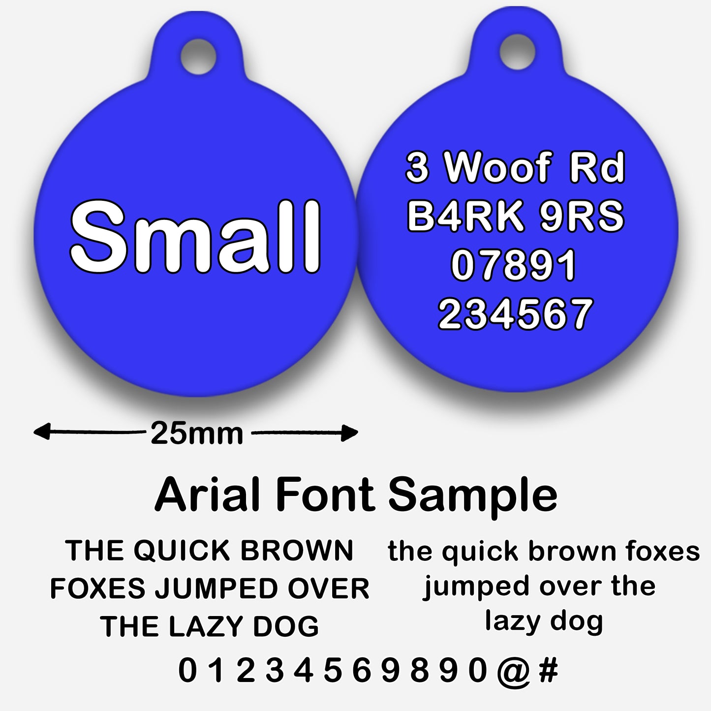 Electric Blue Plain Colour - Pet ID Tag