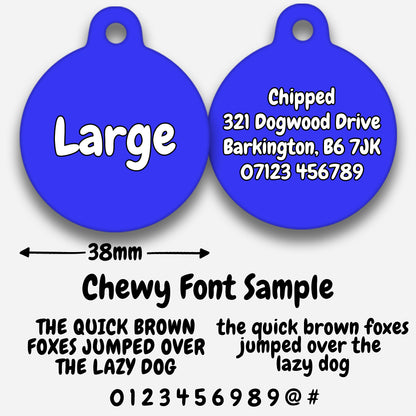 Electric Blue Plain Colour - Pet ID Tag