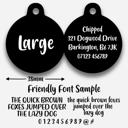 Black Plain Colour - Pet ID Tag