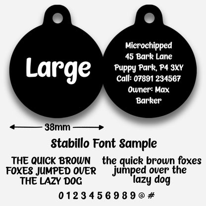 Black Plain Colour - Pet ID Tag