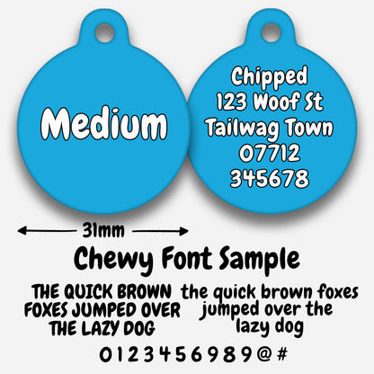 Blue Plain Colour - Pet ID Tag