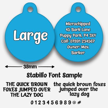 Blue Plain Colour - Pet ID Tag