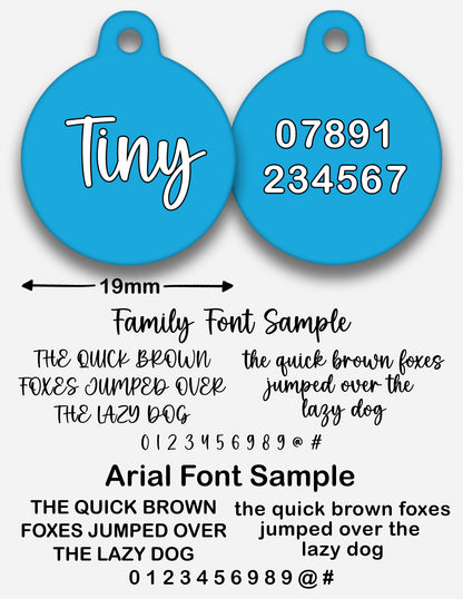 Blue Plain Colour - Pet ID Tag