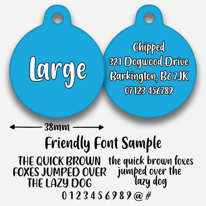Blue Plain Colour - Pet ID Tag