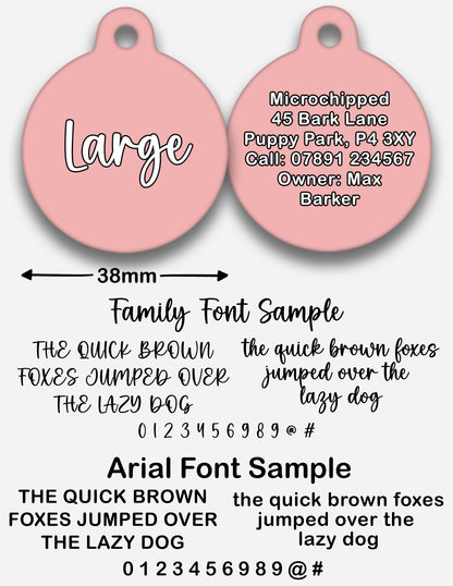 Blush Pink Plain Colour - Pet ID Tag