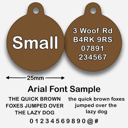 Chocolate Plain Colour - Pet ID Tag