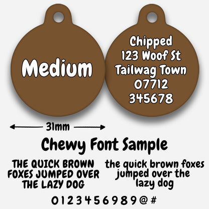 Chocolate Plain Colour - Pet ID Tag