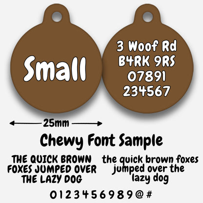 Chocolate Plain Colour - Pet ID Tag